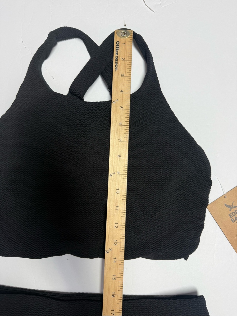 NWT Eddie Bauer Women’s Black textured High-Neck Swim Set - Top & Boyshorts M - Picture 4 of 16